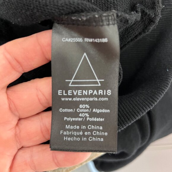 Eleven Paris Mens Black Snake Embroidered Hoodie Pullover Sweatshirt Medium - Picture 5 of 10